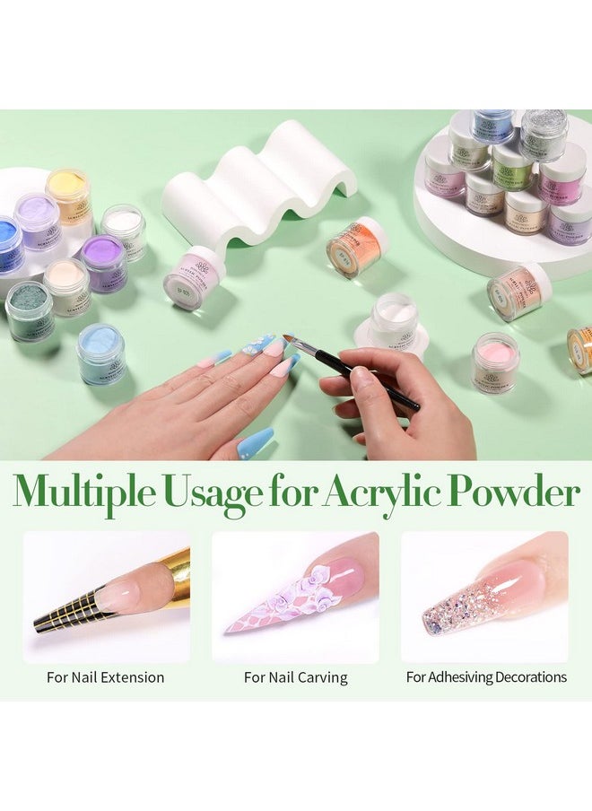 Born Pretty - BORN PRETTY Acrylic Powder Set 36 Colors Acrylic Nail Powder Nude Pink Blue Yellow Purple Red Glitter Professional Polymer 3D Acrylic Nail Art Kit for French Nail Extension All Seasons Nail Carving - Image 1