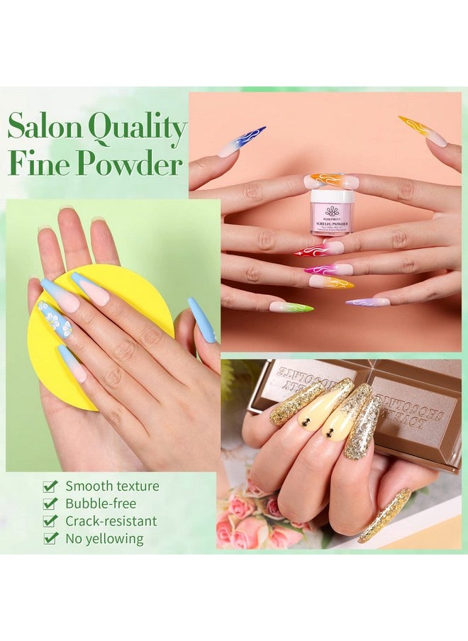 Born Pretty - BORN PRETTY Acrylic Powder Set 36 Colors Acrylic Nail Powder Nude Pink Blue Yellow Purple Red Glitter Professional Polymer 3D Acrylic Nail Art Kit for French Nail Extension All Seasons Nail Carving - Image 1