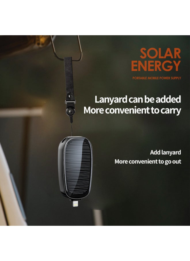Mini Portable Emergency Solar Power Bank Outdoor Wireless Mobile Charging Compact Lightweight Digital Computer Accessory-Color:Micro Android Black-Power Capacity:1200 MA