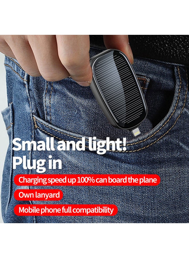 Mini Portable Emergency Solar Power Bank Outdoor Wireless Mobile Charging Compact Lightweight Digital Computer Accessory-Color:Micro Android Black-Power Capacity:1200 MA
