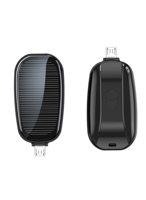 Mini Portable Emergency Solar Power Bank Outdoor Wireless Mobile Charging Compact Lightweight Digital Computer Accessory-Color:Micro Android Black-Power Capacity:1200 MA