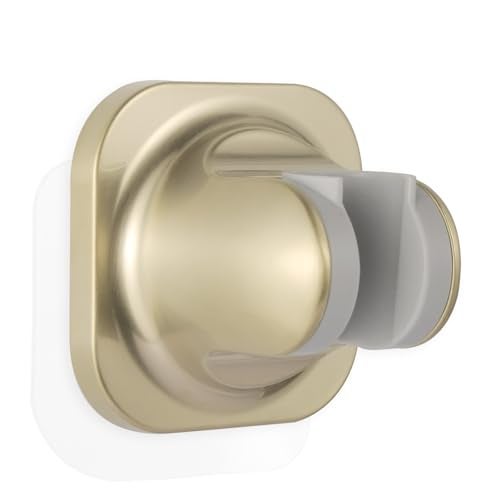 RIVOODS Handle held Shower Head Holder Wall Mount -Adjustable in 5 Positions - Dual Mount Option (Screw/Adhesive) - Brushed Gold - Image 1