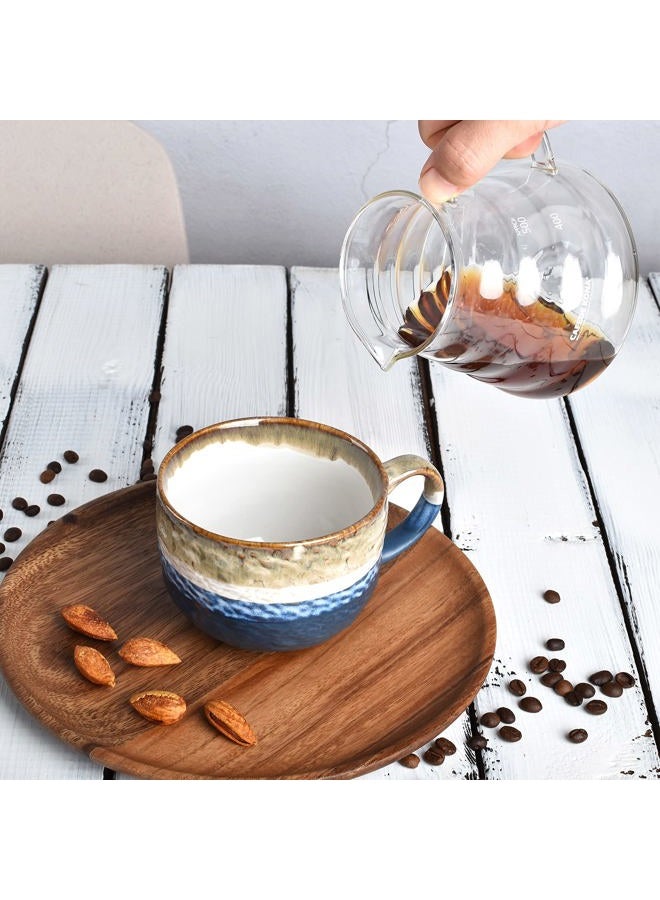 Bosmarlin Jumbo Latte Coffee Cups Set of 2, 16 Oz, Large Stoneware Coffee Cup for Coffee, Soup, Cappuccino, Hot Chocolate, Dishwasher and Microwave Safe (Deep Blue, 2) - Image 5