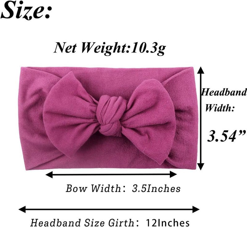 JOYOYO 16 Colors Soft Wide Turban Baby Headbands with 4.5 inches Hair Bow Headwraps for Baby Girls Infants Newborn Hair Accessories Toddlers Kids and Children - Image 5