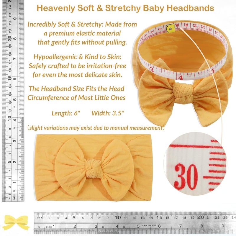 JOYOYO 16 Colors Soft Wide Turban Baby Headbands with 4.5 inches Hair Bow Headwraps for Baby Girls Infants Newborn Hair Accessories Toddlers Kids and Children - Image 2
