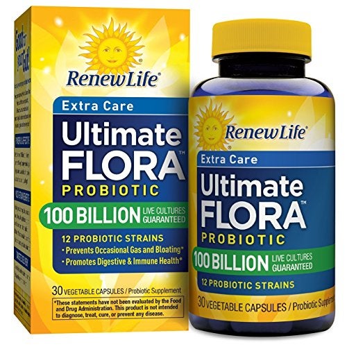 Renew Life Ultimate Care Probiotic Capsules Daily Supplement Supports Respiratory Digestive and Immune Health L Rhamnosus GG Dairy Soy and glutenfree 100 Billion CFU 30 Count