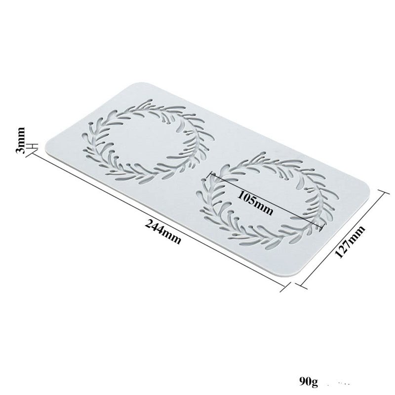 TUKE Lace Molds for Cake Decorating 3D Leaf Silicone Molds for Baking Gummy Molds Clay Fondant Molds Lace Mats Flower Honeycomb Bee Pattern for Sugar Chocolate Polymer (Leaf_9.76x5.08x0.12inch_V) - Image 3