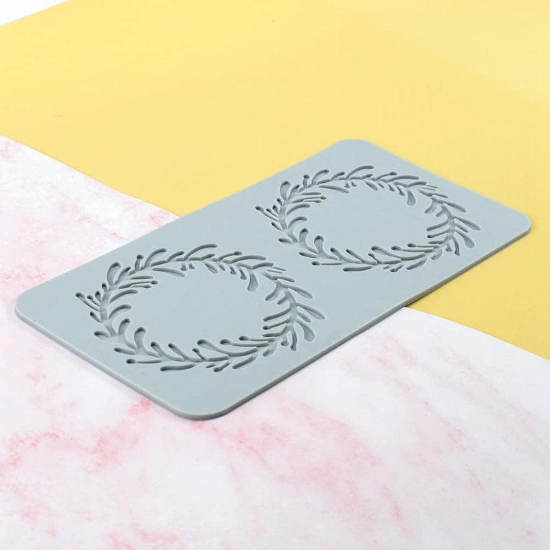 TUKE Lace Molds for Cake Decorating 3D Leaf Silicone Molds for Baking Gummy Molds Clay Fondant Molds Lace Mats Flower Honeycomb Bee Pattern for Sugar Chocolate Polymer (Leaf_9.76x5.08x0.12inch_V) - Image 5