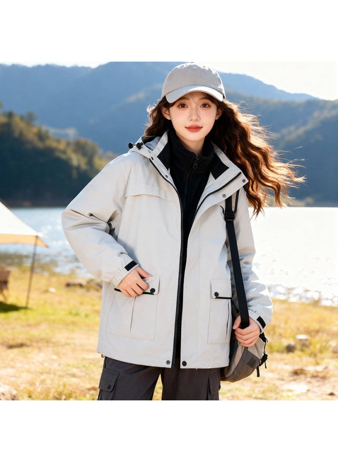 Fapai جاكيت رياضي نسائي دافئ بغطاء رأس متعدد الاستخدامات للتخييم والمشي في الهواء الطلق - Image 4