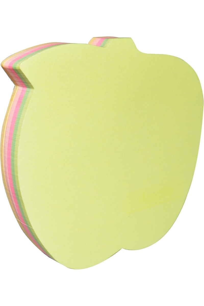 Cosmic Apple-Shaped Sticky Notes CPP06S, Neon Assorted, 100 Sheets, 3.5 x 3.5 in - Image 1