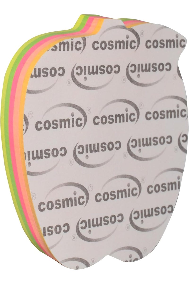 Cosmic Apple-Shaped Sticky Notes CPP06S, Neon Assorted, 100 Sheets, 3.5 x 3.5 in - Image 3