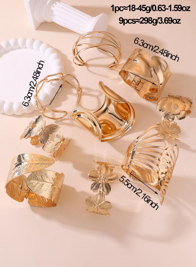 Take Two Gold Irregular Cut Out Open Bangle - Image 3
