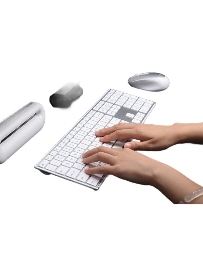 AUSDOM Asdun Kam200 Wireless Office Keyboard And Mouse Set, Business Office Ultra-Thin Desktop Laptop 2.4G One-To Keyboard And Mouse T Set, Full-Size White - Image 3