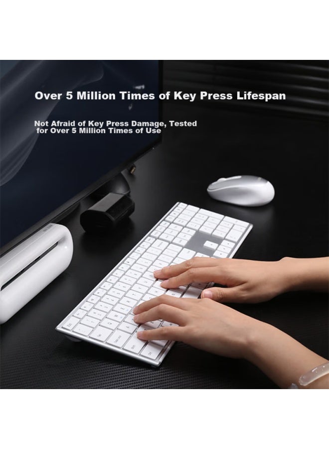 AUSDOM Asdun Kam200 Wireless Office Keyboard And Mouse Set, Business Office Ultra-thin Desktop Laptop 2.4g One-to Keyboard And Mouse T Set, Full-size White - Image 3
