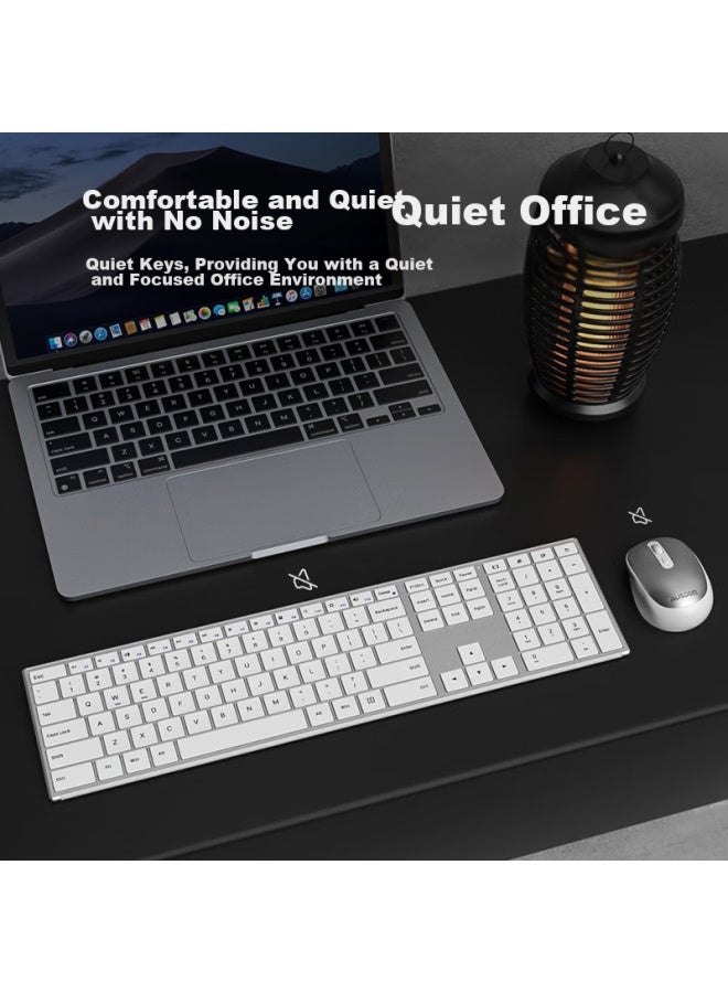 AUSDOM Asdun Kam200 Wireless Office Keyboard And Mouse Set, Business Office Ultra-thin Desktop Laptop 2.4g One-to Keyboard And Mouse T Set, Full-size White - Image 5