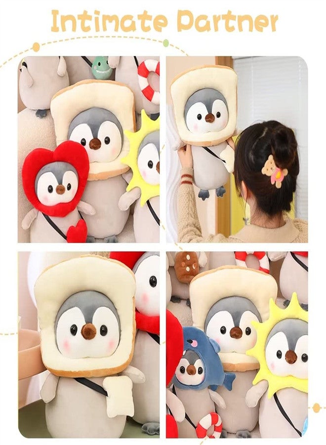 Excefore Penguin Toast Stuffed Animal, Custom Plush Kawaii Doll, Soft Plushies Penguin with Bread Outfits Gifts for Boys and Girls Birthday Gift Party Decorations - Image 4