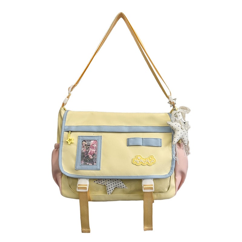 Korean-Style Colorblock Crossbody Bag - Large Capacity, Lightweight & Versatile