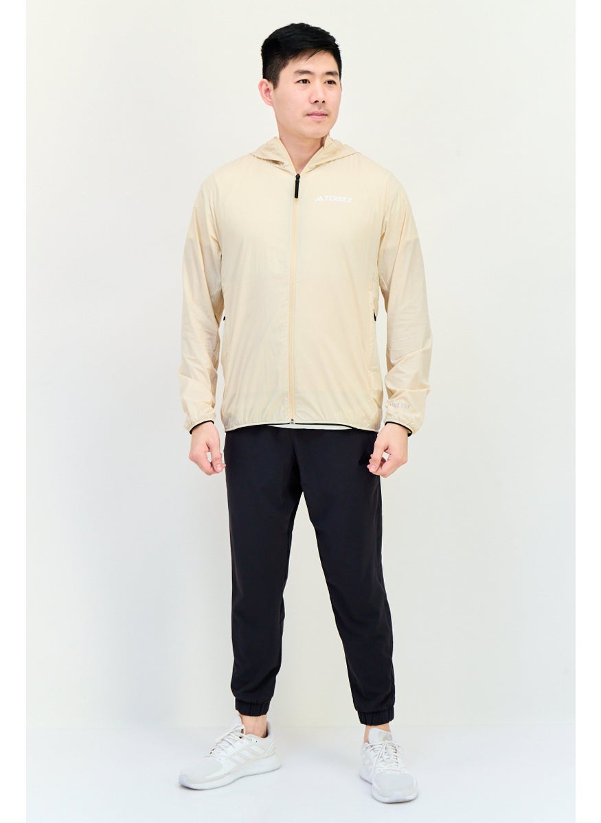 Adidas Men Sportswear Fit Long Sleeves Outdoor Jacket, Beige  - Image 3