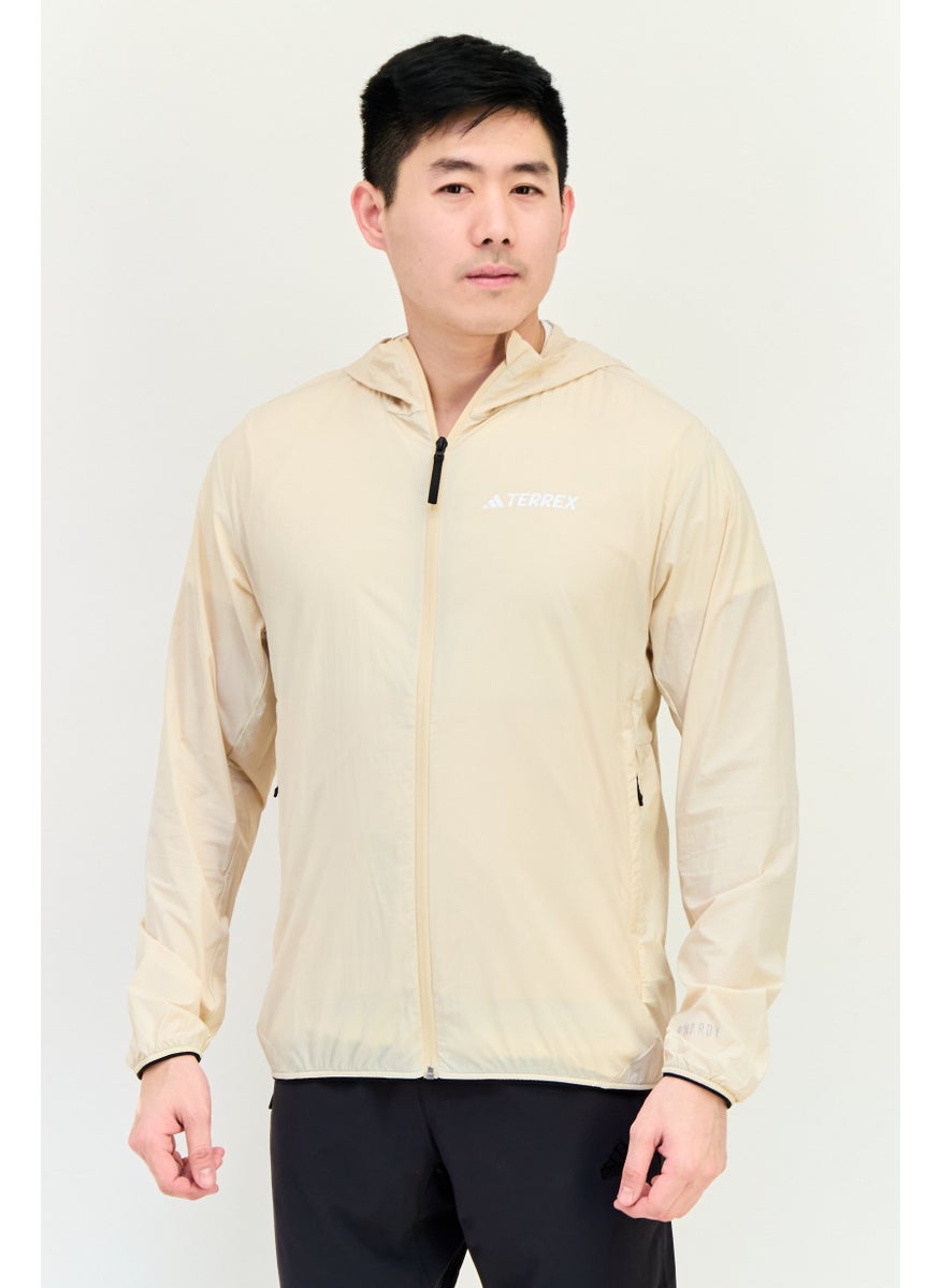Adidas Men Sportswear Fit Long Sleeves Outdoor Jacket, Beige  - Image 1