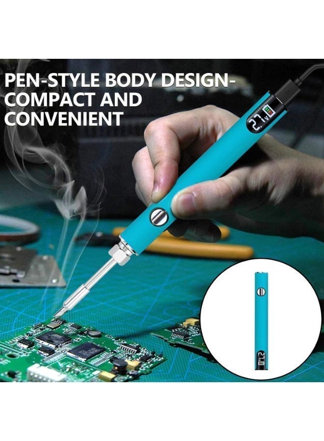 BABONA 650mAh USB Rechargeable Cordless Soldering Pen, Portable 510 Thread Battery Soldering Iron with LED Digital Display, Adjustable Temperature Welding Tool for Electronic & Home Appliance Repair - Image 5