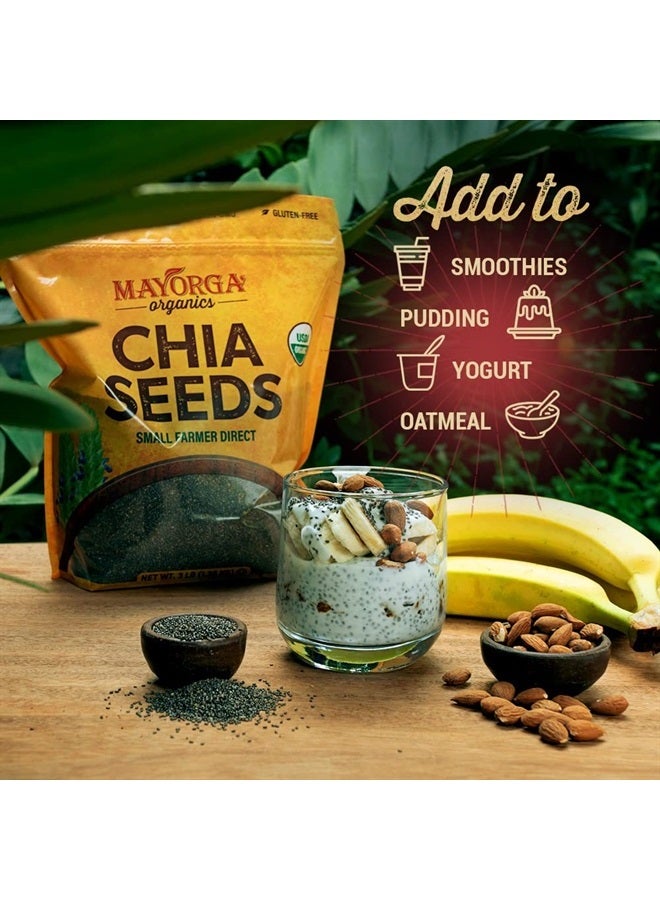 Mayorga بذور الشيا العضوية الخام، 3 رطل كيس قابل لإعادة الإغلاق | سوبر فود مع أوميغا 3 النباتية وبروتين نباتي | معتمد من وزارة الزراعة الأمريكية، خالي من الغلوتين، غير معدّل وراثيًا، تجارة مباشرة، كوشير | أضف إلى الإفطار، الشوفان والمزيد - Image 5