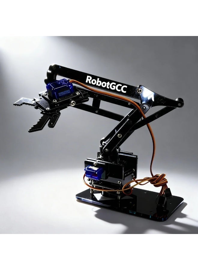 robotgcc Arduino Robot Arm Kit Programmable Robotic Arm Kit with Servo Motors Acrylic DIY Mechanical Arm Robotics Kit Microcontroller Controlled Robotic Manipulator STEM Education Robot Arm Kit for Arduino Learning Robotics Automation Training Engineering Projects Coding Robot Kit Smart Robot Arm Claw Kit for Students Beginners Advanced Robotics Kit with Precise Control Multi Axis Movement Durable Structure Easy Assembly Compatible with Arduino IDE Robotics Arm Kit for School Lab DIY Electronics Engineering Training Robotics Learning Kit - Image 4