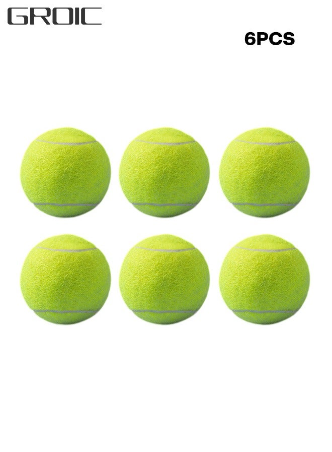 GROIC 6 Pack Tennis Balls Felt Pressurized Training Tennis Ball Highly Elasticity Practice Ball for Beginner, Youth Durable Training Balls Lessons, Exercise, Advanced Training - Image 1