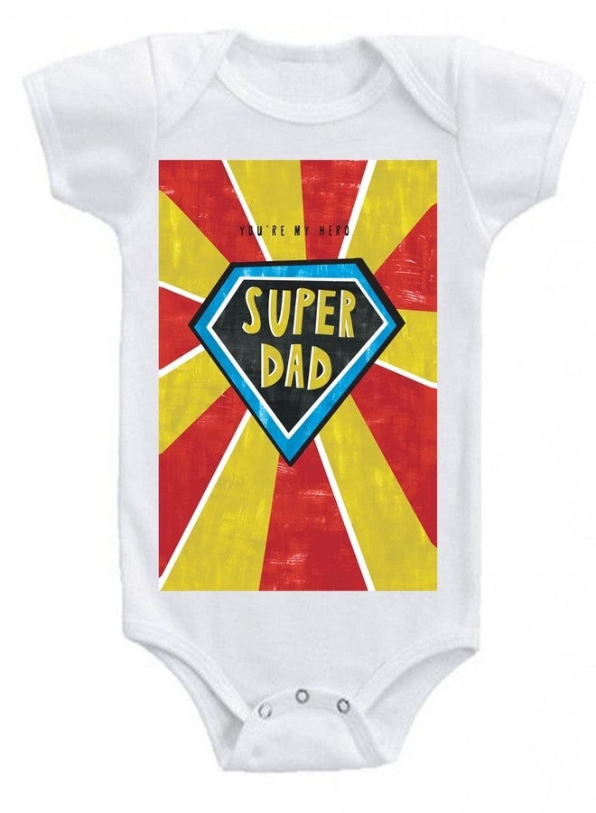 American Apple Printed Romper Dress Baby Sleep Suit for Baby Boys & Baby Girls Super Papa, Super Dad, My Daddy My Hero Theme Gift Rompers (6-9 Months, Super Dad 2)