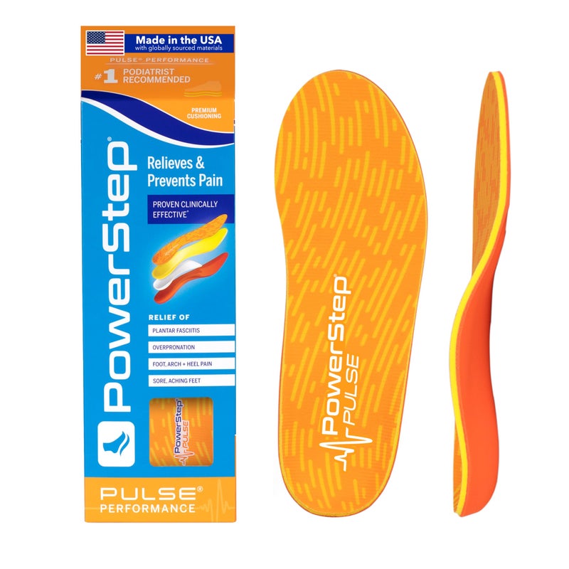 Insoles Pulse Performance Running Shoe Pain Relief Insert Athletic Arch Support Orthotic for Women and Men Made in The USA M 995 F 11115