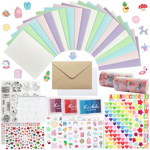 J6&H6 Card Making Kits For Creative people - 30 Blank Greeting Cards And Envelopes with Supplies and Stamp Set-Giftable DIY Greeting Card Set-Perfect for Birthdays Festive Celebrations Christmas Thank You - Image 1
