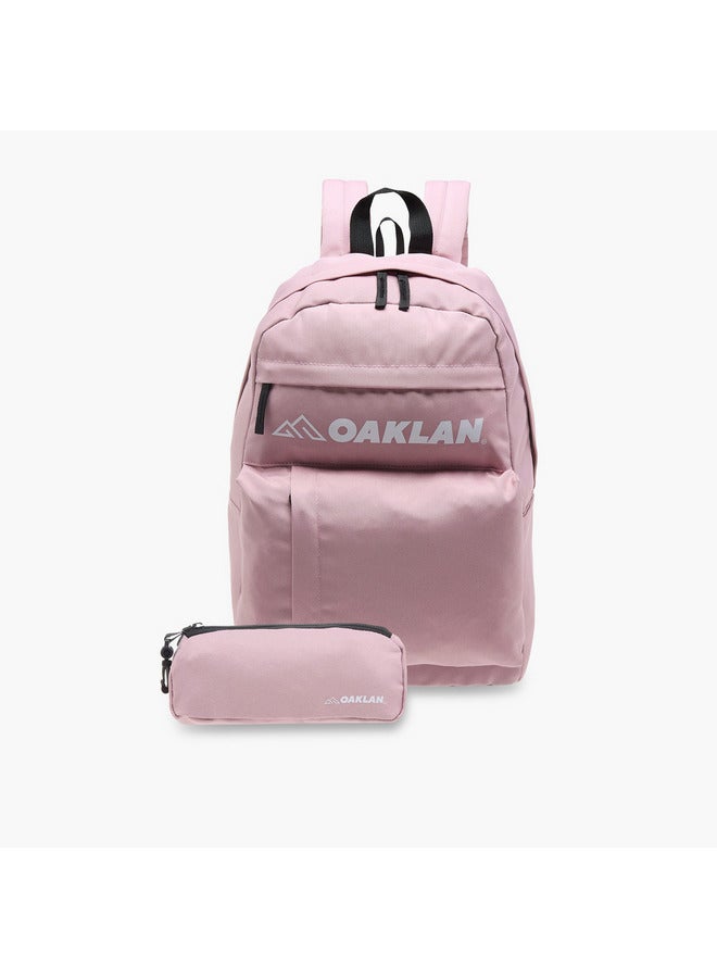 Oaklan by Shoexpress Girls Logo Print School Backpack with Pencil Pouch - 12x32x45 cm - Image 1