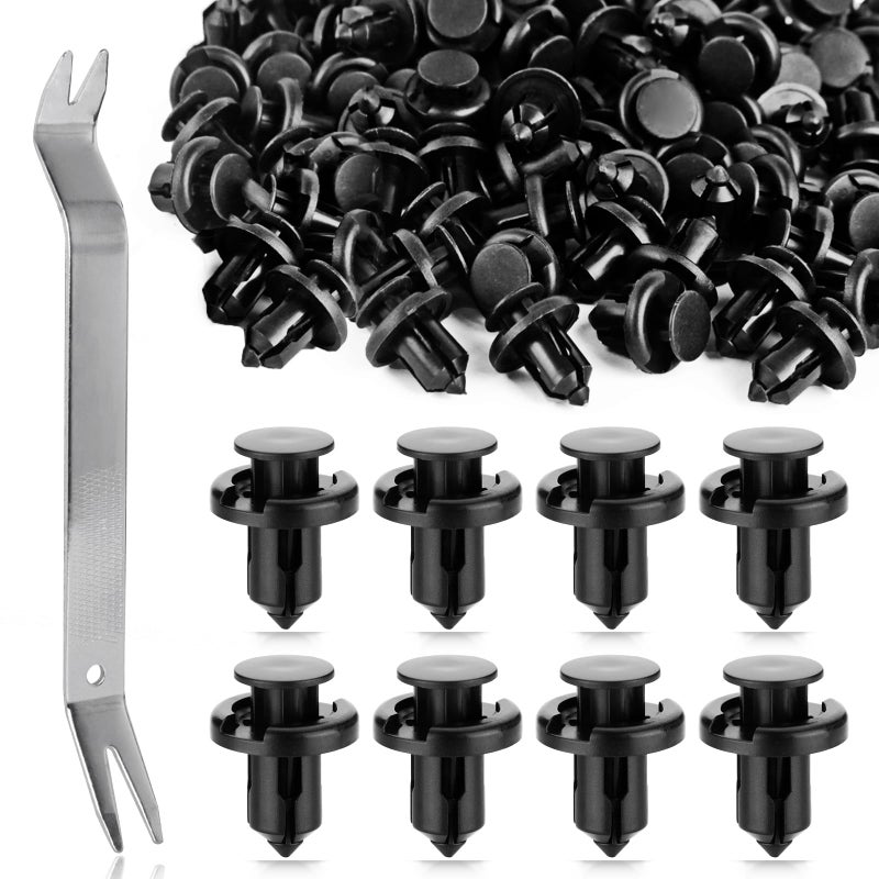Xislet 120 Pcs POM Fastener Rivets Compatible with Honda Acura Accord Civic Fits Bumper and Fender Body Retainer Clips with Tool Replace 91503SZ3003