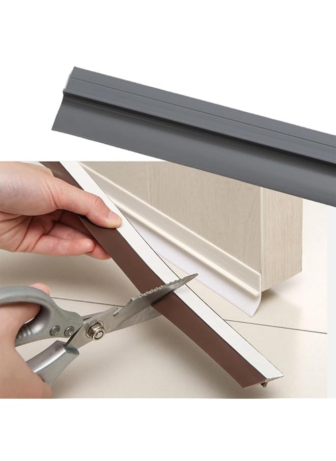 erorex - 90 Cm Door Draft Stopper For Bottom Of Door Window Sealing Strip Weather Stripping Door Seal Under Door Sweep For Exterior And Interior Doors Door Bottom Seal Blocker Noise Grey 90 * 4Cm - Image 1