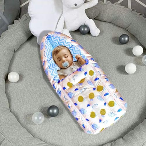 VParents Baby Feeding Pillow Bedding Set with Mosquito net and Sleeping Bag Combo Fruitie (Blue) 110586 - Image 3