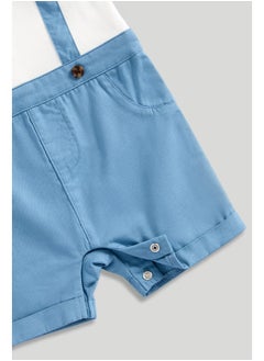 mothercare Mock Shirt, Shorts and Braces Romper  - Image 3