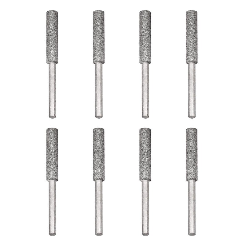 Sharp Pebble 8-Piece Chainsaw & Lawnmower Sharpener Bit Set â€“ 7/32" (5.5mm) Diamond Sharpening Stones - Durable Grinding Bits for Chainsaw Blade, Lawn Mower Blade & Garden Tool Sharpening