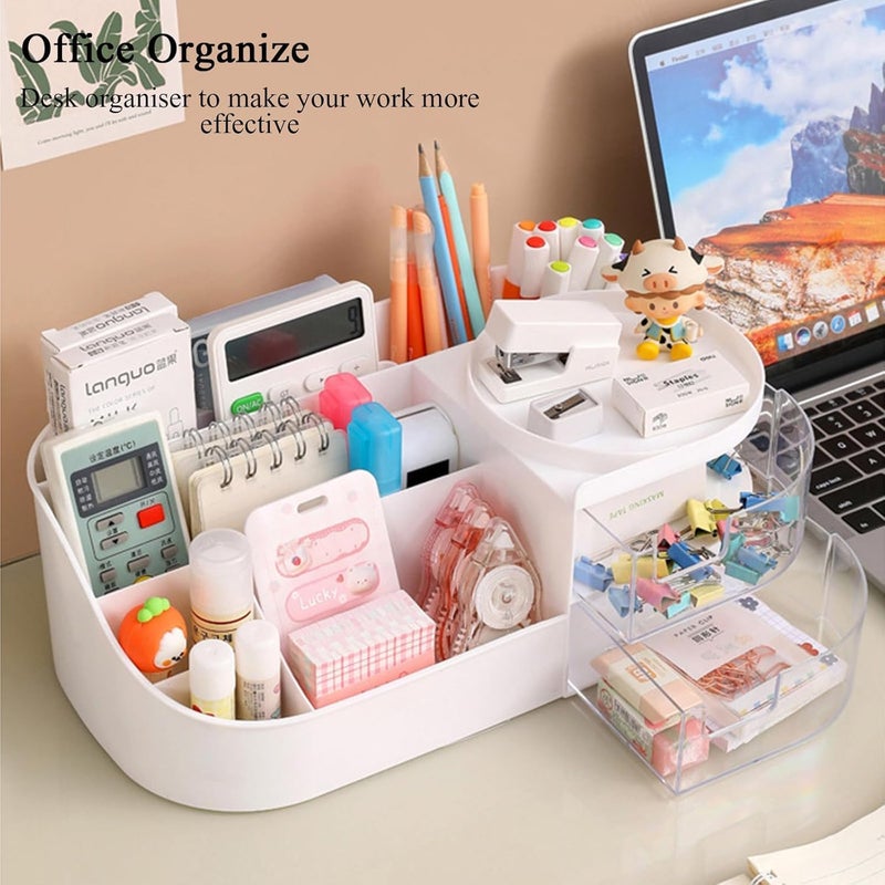 Fodgo Makeup Organizer Makeup Box for Storage Make Up, Cosmetic, Skincare Organiser for Women Elegant Makeup Vanity with Transparent Drawer Make Up, Cosmetic, Skincare Organiser for Women (White) - Image 5