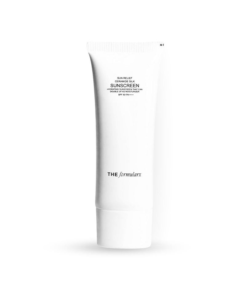 The Formularx Sun Relief Ceramide Sunscreen SPF 50 PA  Broad Spectrum UV  Blue Light Protection  For Oily Acne prone Sensitive Skin  Brightening Barrier Care with Niacinamide Hyaluronic acid  Peptides  Lightweight No White Cast  Water  Sweat Resistant  Men  Women  50g - Image 1
