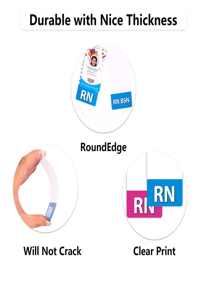 Gialer 2Pcs Nurse Badge Buddy Horizontal Card Nurse Nursing Accessories Badge Tags Identification ID Buddy for Registered Nurses - 2 Sided Clear PVC Badge Holders - Image 4