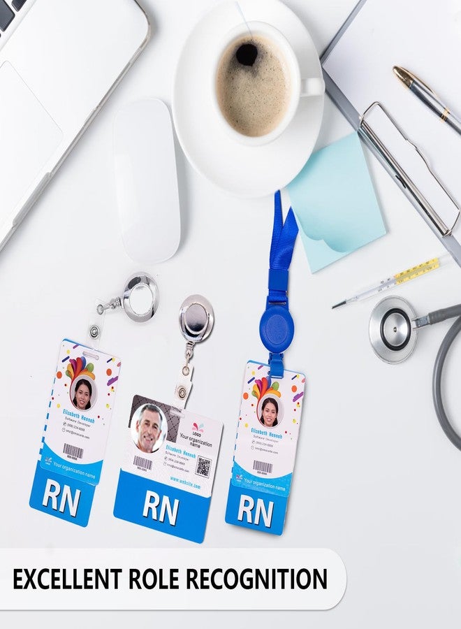 Gialer 2Pcs Nurse Badge Buddy Horizontal Card Nurse Nursing Accessories Badge Tags Identification ID Buddy for Registered Nurses - 2 Sided Clear PVC Badge Holders - Image 5