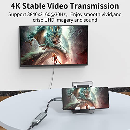 IIABC USB C to HDMI Adapter, USB Type-C to HDMI 4K Adapter Compatible with iPhone 15 16 Pro Max, MacBook Pro/Air 2023, IPad Pro, iMac, Galaxy S23, Dell XPS, Pixelbook, Microsoft and More - Image 3