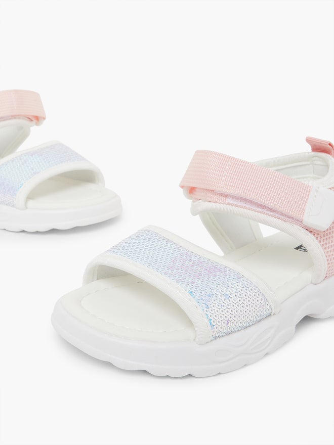 Styli Girls Embellished Hook and Loop Sandals - Image 3