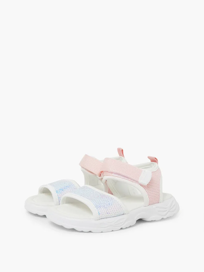 Styli Styli Girls Embellished Hook and Loop Sandals