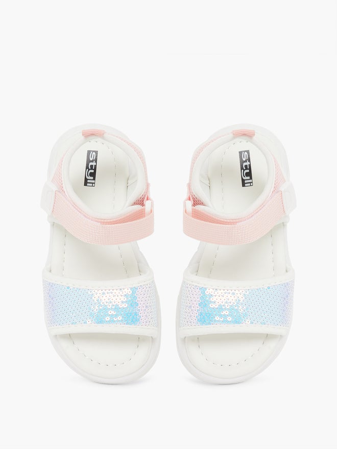 Styli Girls Embellished Hook and Loop Sandals - Image 5