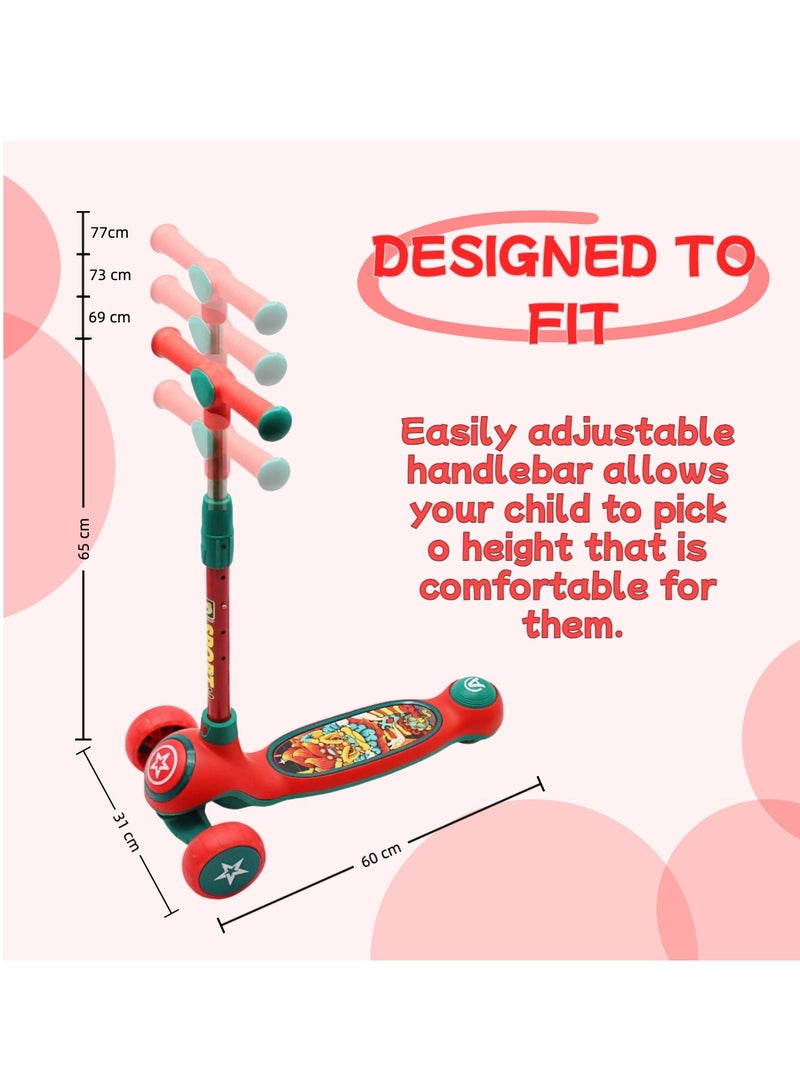 إيزي فيتشور سكوتر ركل للأطفال من إيزي فيوتشر: تصميم قابل للطي، مقبض قابل لضبط الارتفاع، عجلات LED، فرامل خلفية وموسيقى للأعمار من 3 إلى 8 سنوات - Image 4