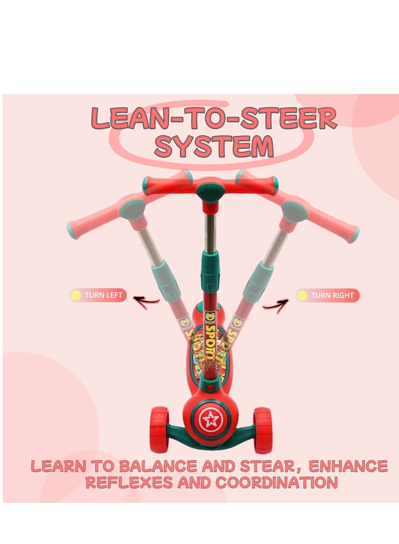 إيزي فيتشور سكوتر ركل للأطفال من إيزي فيوتشر: تصميم قابل للطي، مقبض قابل لضبط الارتفاع، عجلات LED، فرامل خلفية وموسيقى للأعمار من 3 إلى 8 سنوات - Image 5