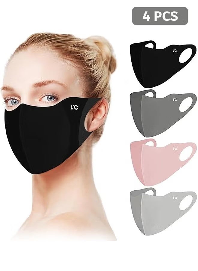 4 Pcs 3D Breathable Face Mask, Reusable Sun Protection Mask for Daily Commute, Face Shield For Hiking Riding Exercise - Image 1