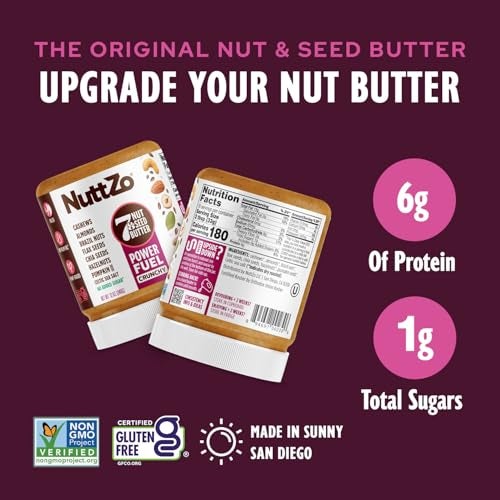 NuttZo Natural Power Fuel 7 Nuts and Seeds Butter, Crunchy, Paleo and Keto Friendly, Peanut and Gluten Free, Kosher, No Added Sugar or Oil, 12 oz Jar - Image 3
