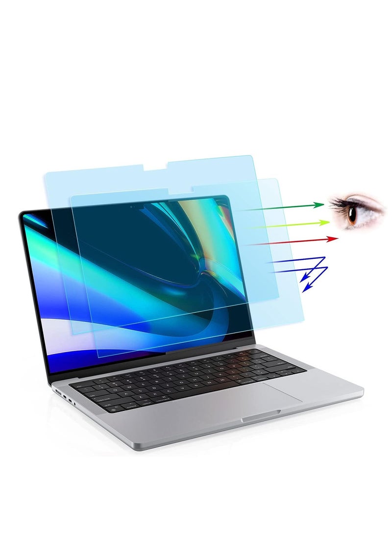 1Pack Anti-Glare Anti Blue Light Shield Filter Screen Protector for MacBook Pro 14.2 M4(A3112/A3185/A3401)2024/M3(A2992/A2918)2023 M2(2779)/ 2021 M1(A2442) Matte Anti-Fingerprint PET Film - Image 1
