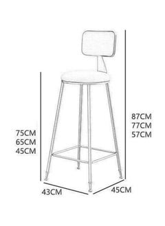 DubaiGallery Modern Kitchen Barstool Bar Chairs Round Velvet Seat with Backrest and Metal Legs, Breakfast Dining Stool for Kitchen Counter Comfy Bar Stool 1 Piece  - Image 4